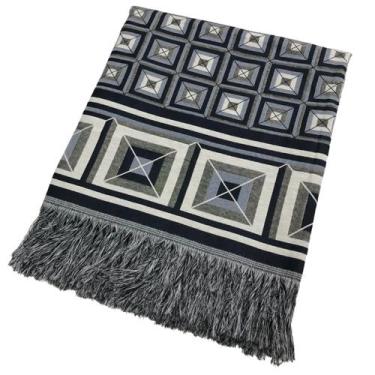 Imagem de Manta Xale Sofá Decorativa Luxo Dupla Face Jacquard 1,70x1,40m Várias 