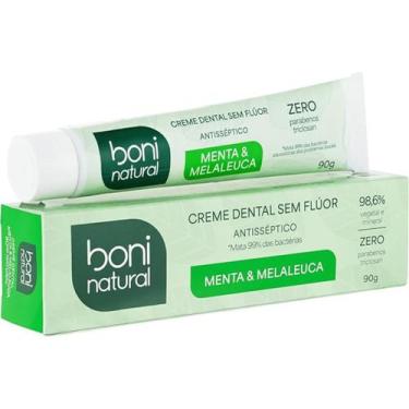 Imagem de Creme Dental Boni Natural Menta Melaleuca Sem Flúor 90g - RV Dente