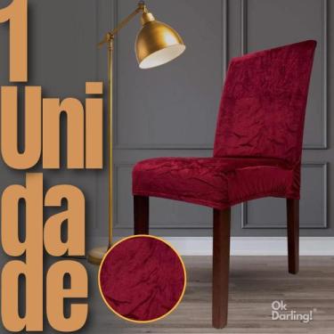 Imagem de Capa de Cadeira Linha Premium Suede Bordô Escuro - OK Darling