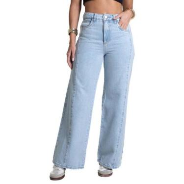 Imagem de Calça Jeans Sawary Wide Leg Petit - 281972 - Azul claro 46, Azul, 46