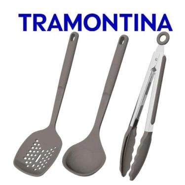 Imagem de Jogo De Utensílios Tramontina Softta Em Silicone 3 Peças Escumadeira  