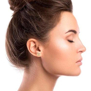 Imagem de Brinco Feminino de Pressão Círculos Pequeno Festas Dourado - - anjo da