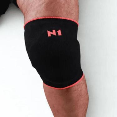 Imagem de Joelheira  Com Proteção  Slide - N1 Sport, Preto, Laranja