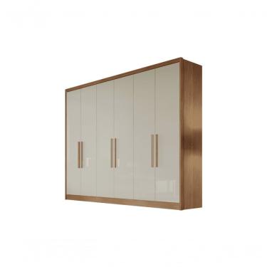 Imagem de Guarda Roupa Casal 6 Portas 8 Gavetas - Messina-cumaru/fendi - Móveis Novo Horizonte