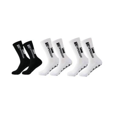 Imagem de Meias De Futebol Antiderrapantes Masculinas, 3 Pares, Meias Esportivas