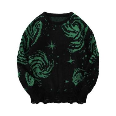 Imagem de Suéter Casual Masculino Com Estampa De Céu Estrelado E Gola Redonda - 