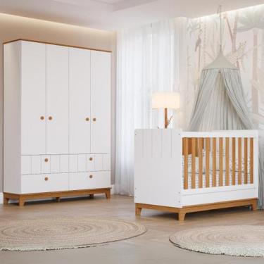 Imagem de Quarto Bebê Completo Berço Americano Guarda Roupas 100% MDF - PERMOBIL