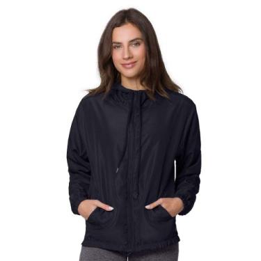 Imagem de Jaqueta Adulto Corta Vento Selene Feminina Com Bolso Capuz, Preto, G
