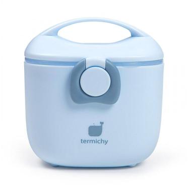Imagem de Dispenser Fórmula Bebê Termichy Azul Claro Portátil com Alça e Colher 250g