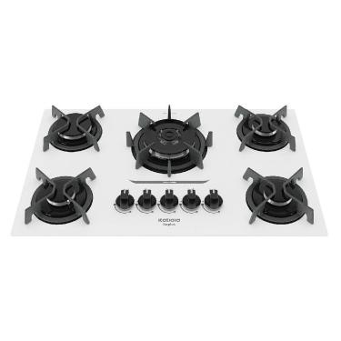 Imagem de Cooktop a Gás ITATIAIA Itaplus 3700000495 5 Bocas Vidro Temperado com Tripla Chama Bran...
