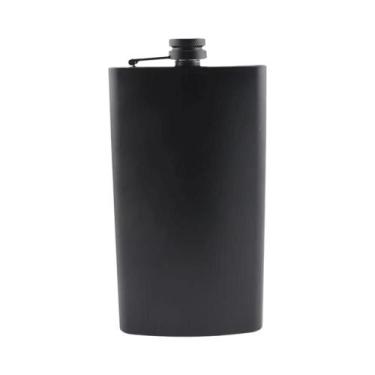 Imagem de Cantil De Aço Inoxidável Preto Fosco À Prova De Vazamento Para Whisky 