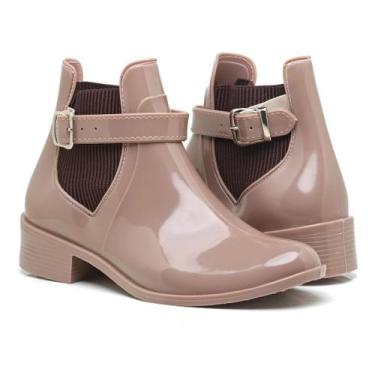 Imagem de Bota Feminina Galocha Impermeável Cano Curto Com Fivela - Genérico, Be