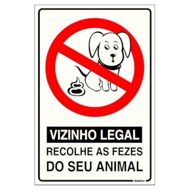 Imagem de Placa Recolha As Fezes Do Animal 20x30cm - 250co - Sinalize Placa 20x3