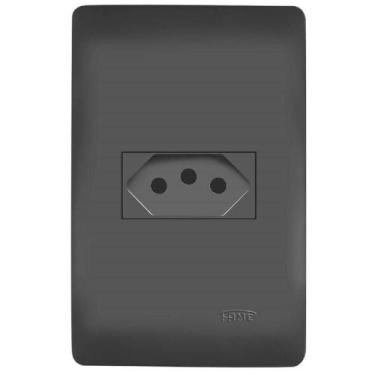 Imagem de Conjunto Tomada 2p+t 10 Amperes Habitat Black - 4053 - Fame - FAME BRA