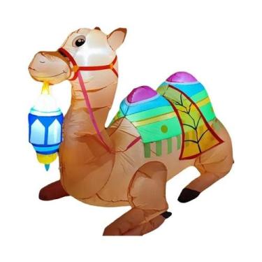 Imagem de Boneco De Neve Inflável De Natal De 1,8m Com Luzes LED Para Decoração 