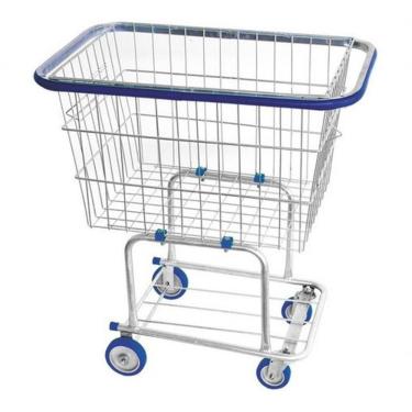 Imagem de Kit 2 Carrinhos de Compras para Condomínio 140 Litros Transporte de Volumes com Rodas em PVC Preto Higipack