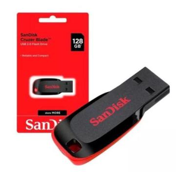 Imagem de Pendrive Sandisk Cruzer 128gb Preto E Vermelho