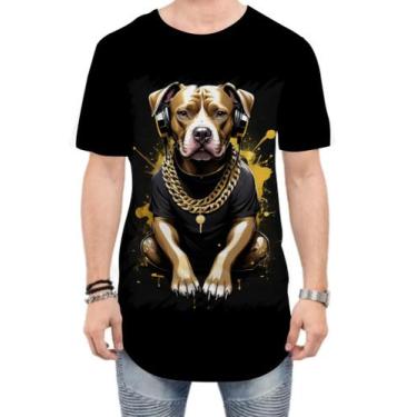 Imagem de Camiseta Longline Pitbull com Headphones 2 - Kasubeck Store®, M