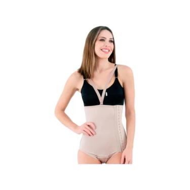 Imagem de Cinta Modeladora Abdominal Macom com Fechamento Lateral 2003, M, Bege