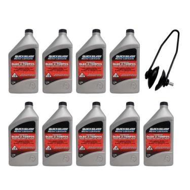 Imagem de Óleo 2T Quicksilver TCW3 1L Kit C/11 + Lava Motor Universal