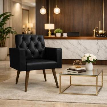 Imagem de Poltrona Decorativa Capitone Reforçada Confortável Para Sala - Móveis 