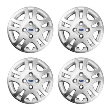 Imagem de Jogo Calota Aro 14 Ford Fiesta Sedan 12 13 Emblema Resinado - GFM