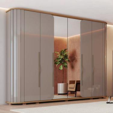 Imagem de Guarda-roupa Casal Cantos Arredondados com Ripado Premium - Henn