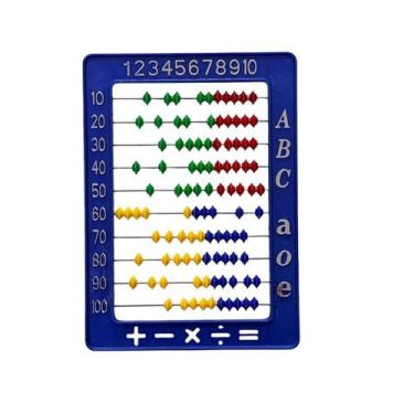 Imagem de Brinquedo Educativo Contador Ábaco Plástico 100 Argolas - COMPRA RÁPID