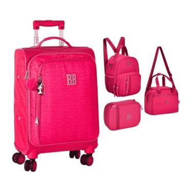 Imagem de Kit Mala Escolar 2 Lancheiras Estojo Box Rebecca BonBon, Pink