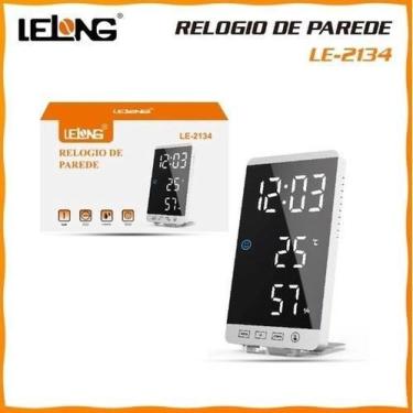Imagem de Relógio de Parede Digital Medidor de Temperatura e Umidade Lelong LE-2