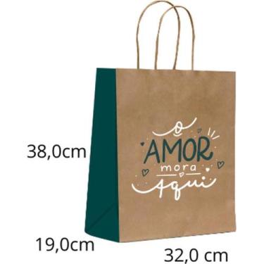 Imagem de Sacola para Presente Decorada AMOR Mora Aqui G 32X38X19CM PCT.C/10 - S
