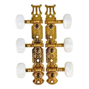 Imagem de Tarraxa Violão Nylon Pino Grosso Dourado Marquês - Branco - Marques