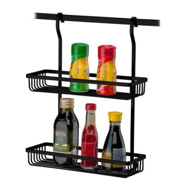 Imagem de Suporte Duplo Porta Tempero Utensílios Condimentos Para Barra Bancada 