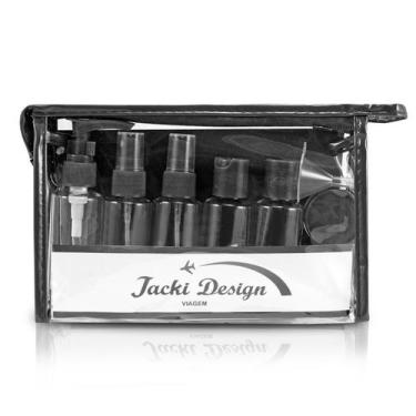 Imagem de Kit de frascos p/ viagem 10 pcs - Jacki Design, Preto