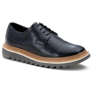 Imagem de Sapato Masculino em Couro Tratorado Derby For Way 7500, Preto, 42