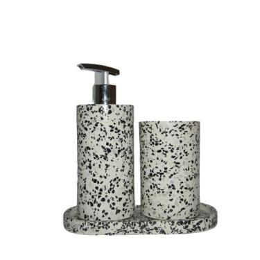 Imagem de Kit lavabo Capri em Granilite cor Papa-capim ConcretAM, Acessórios pra