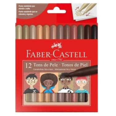 Imagem de Canetinha Hidrográfica Faber-Castell Vai e Vem Tons de Pele Tecnologia