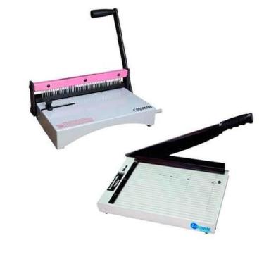 Imagem de Kit Encadernadora A4 + Guilhotina A4 Para 15 Folhas - Lassane
