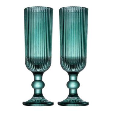 Imagem de Jogo 6 taças champanhe Cameratta verde cristal 160ml -L Hermitage - L'