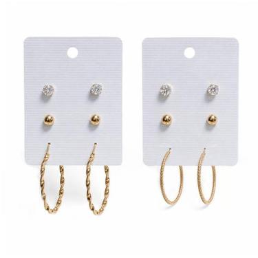Imagem de Kit Brinco Feminino com Ponto de Luz Bolinha e Argola Variada - Conect