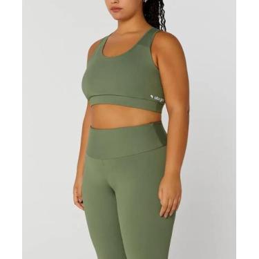 Imagem de Top esportivo costas nadador plus size alto giro cor:verde campotamanh