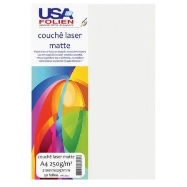 Imagem de Papel couchê laser matte A4 250g com 50 folhas 7773 - Usa Folien