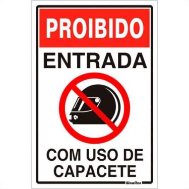 Imagem de Placa Sinalizacao Pvc 20X30 ''Proibido Uso De Capacete'' 250Sp - SINAL