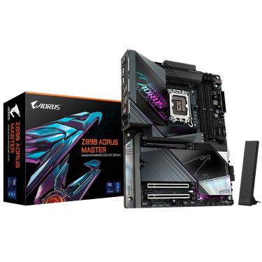Imagem de Placa Mãe Gigabyte Z890 Aorus Master Suporte DDR5 Iluminação RGB Preto 4 Slots M.2 USB 3.2 Gen 2