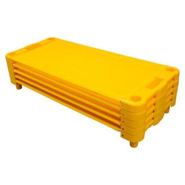 Imagem de Kit 5 Caminha Empilhavel Infantil - RealPlast, Amarelo