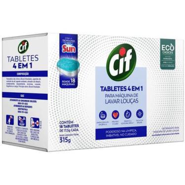 Imagem de Detergente Tablete 4 em 1 Cif Para Máquina de Lavar Louças 18 unidades