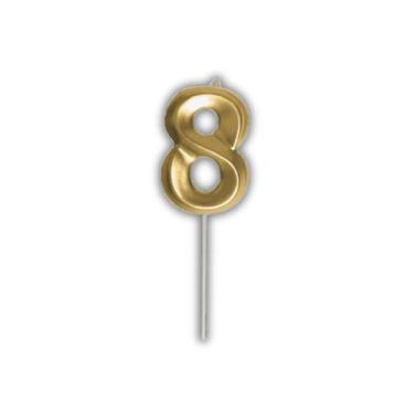 Imagem de Vela de Aniversário Slim Metallic Ouro - Festcolor, 8