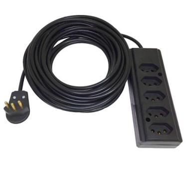 Imagem de Extensão Elétrica 10a 4 Metro 5 Tomadas Cabo Pp 3x1,0mm - Lisse Online