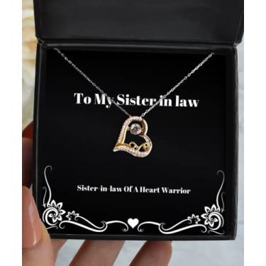 Imagem de Colar Beautiful Sister in Law Love Dancing Necklace Sister-in-Law of A Heart Warrior, para irmã