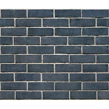 Imagem de WSWJDW Home Decor 3D PVC Azul Adesivos de Parede de Tijolo Papel Tijolo Pedra Efeito Rústico Autoadesivo Adesivo Decoração de Casa Sala, 60 cm x 10 m